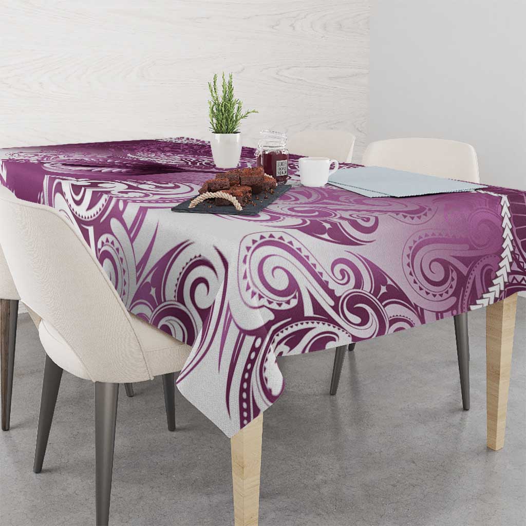 Personalised New Zealand Aotearoa Darts Masters Tablecloth Maori Art Tattoo with Tribal Dart Symbol Pink - Polynesian Pride