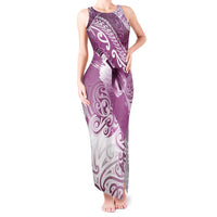 Personalised New Zealand Aotearoa Darts Masters Tank Maxi Dress Maori Art Tattoo with Tribal Dart Symbol Pink LT03 Women Pink - Polynesian Pride