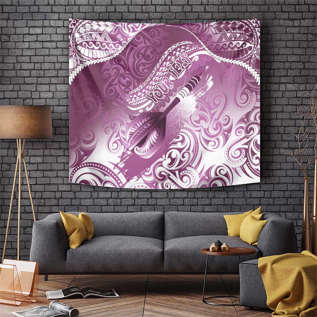 Personalised New Zealand Aotearoa Darts Masters Tapestry Maori Art Tattoo with Tribal Dart Symbol Pink LT03 Pink - Polynesian Pride