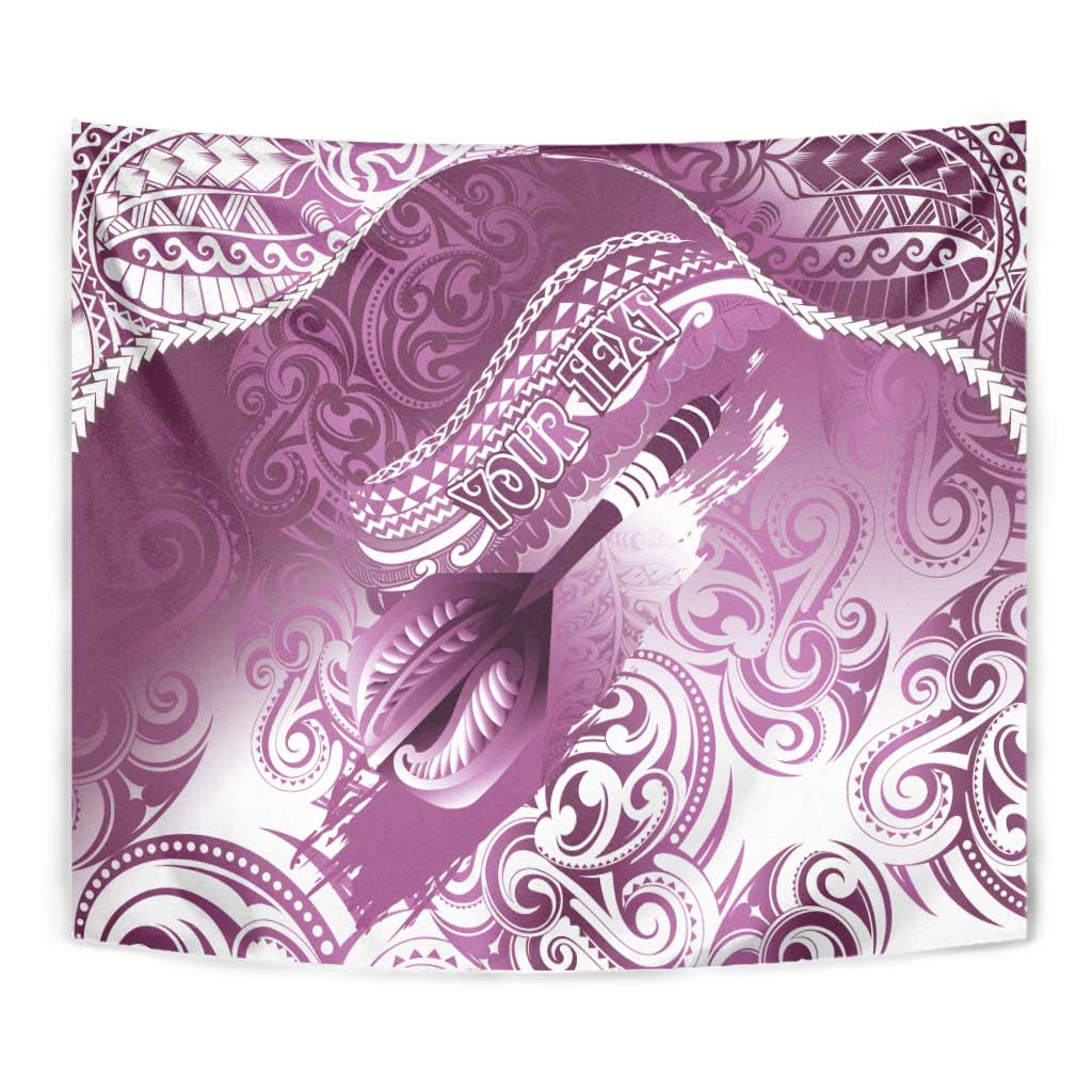 Personalised New Zealand Aotearoa Darts Masters Tapestry Maori Art Tattoo with Tribal Dart Symbol Pink LT03 - Polynesian Pride