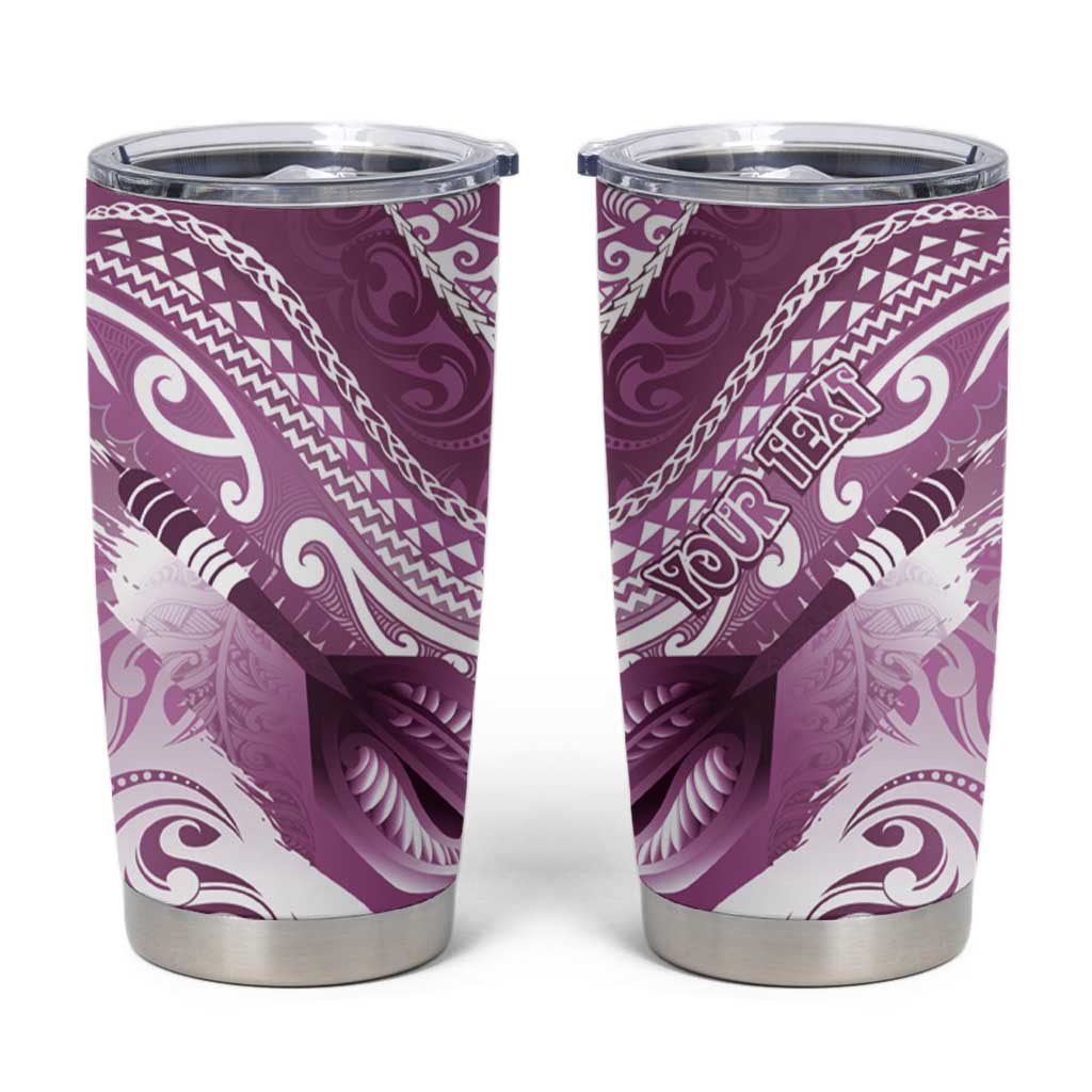 Personalised New Zealand Aotearoa Darts Masters Tumbler Cup Maori Art Tattoo with Tribal Dart Symbol Pink LT03 Pink - Polynesian Pride