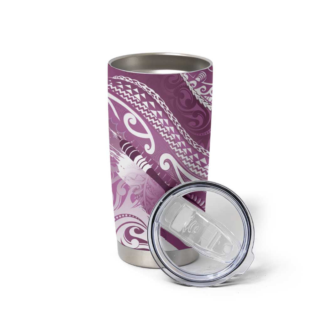 Personalised New Zealand Aotearoa Darts Masters Tumbler Cup Maori Art Tattoo with Tribal Dart Symbol Pink LT03 - Polynesian Pride