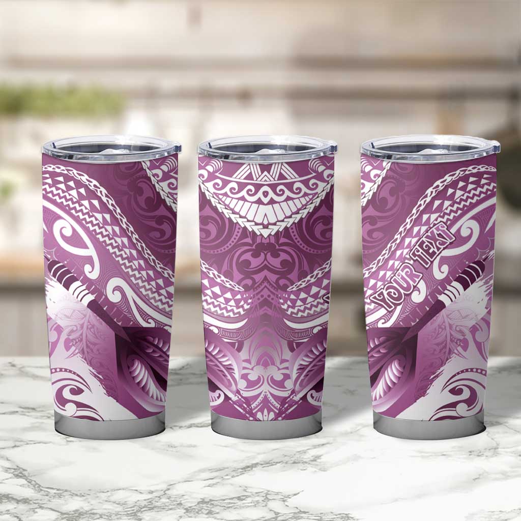 Personalised New Zealand Aotearoa Darts Masters Tumbler Cup Maori Art Tattoo with Tribal Dart Symbol Pink LT03 - Polynesian Pride