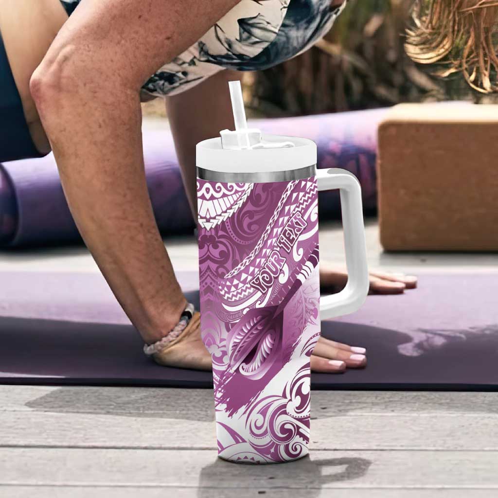 Personalised New Zealand Aotearoa Darts Masters Tumbler With Handle Maori Art Tattoo with Tribal Dart Symbol Pink LT03 - Polynesian Pride