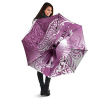 Personalised New Zealand Aotearoa Darts Masters Umbrella Maori Art Tattoo with Tribal Dart Symbol Pink LT03 - Polynesian Pride