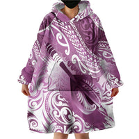 Personalised New Zealand Aotearoa Darts Masters Wearable Blanket Hoodie Maori Art Tattoo with Tribal Dart Symbol Pink LT03 - Polynesian Pride