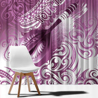 Personalised New Zealand Aotearoa Darts Masters Window Curtain Maori Art Tattoo with Tribal Dart Symbol Pink LT03 - Polynesian Pride