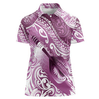 Personalised New Zealand Aotearoa Darts Masters Women Polo Shirt Maori Art Tattoo with Tribal Dart Symbol Pink LT03 Female Pink - Polynesian Pride