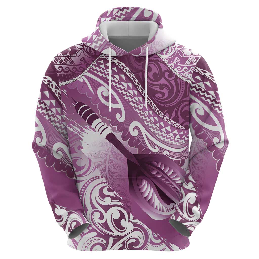 Personalised New Zealand Aotearoa Darts Masters Zip Hoodie Maori Art Tattoo with Tribal Dart Symbol Pink LT03 - Polynesian Pride