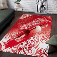 Personalised New Zealand Aotearoa Darts Masters Area Rug Maori Art Tattoo with Tribal Dart Symbol Red LT03 Red - Polynesian Pride