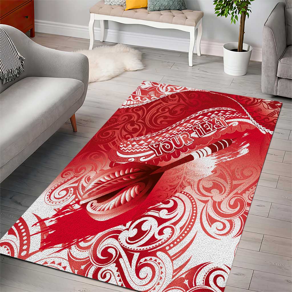 Personalised New Zealand Aotearoa Darts Masters Area Rug Maori Art Tattoo with Tribal Dart Symbol Red LT03 - Polynesian Pride
