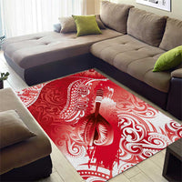 Personalised New Zealand Aotearoa Darts Masters Area Rug Maori Art Tattoo with Tribal Dart Symbol Red LT03 - Polynesian Pride