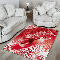 Personalised New Zealand Aotearoa Darts Masters Area Rug Maori Art Tattoo with Tribal Dart Symbol Red LT03 - Polynesian Pride