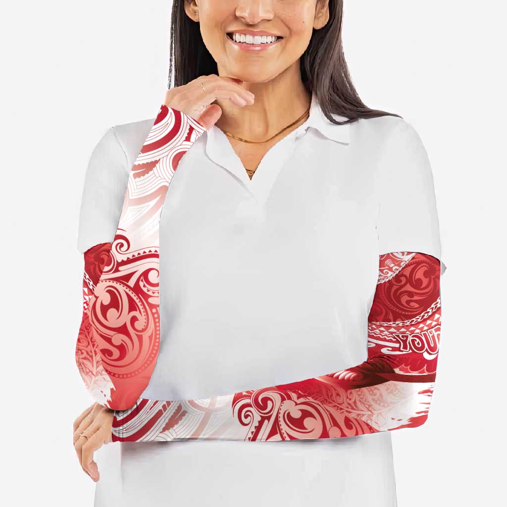 Personalised New Zealand Aotearoa Darts Masters Arm Sleeves Maori Art Tattoo with Tribal Dart Symbol Red LT03 - Polynesian Pride