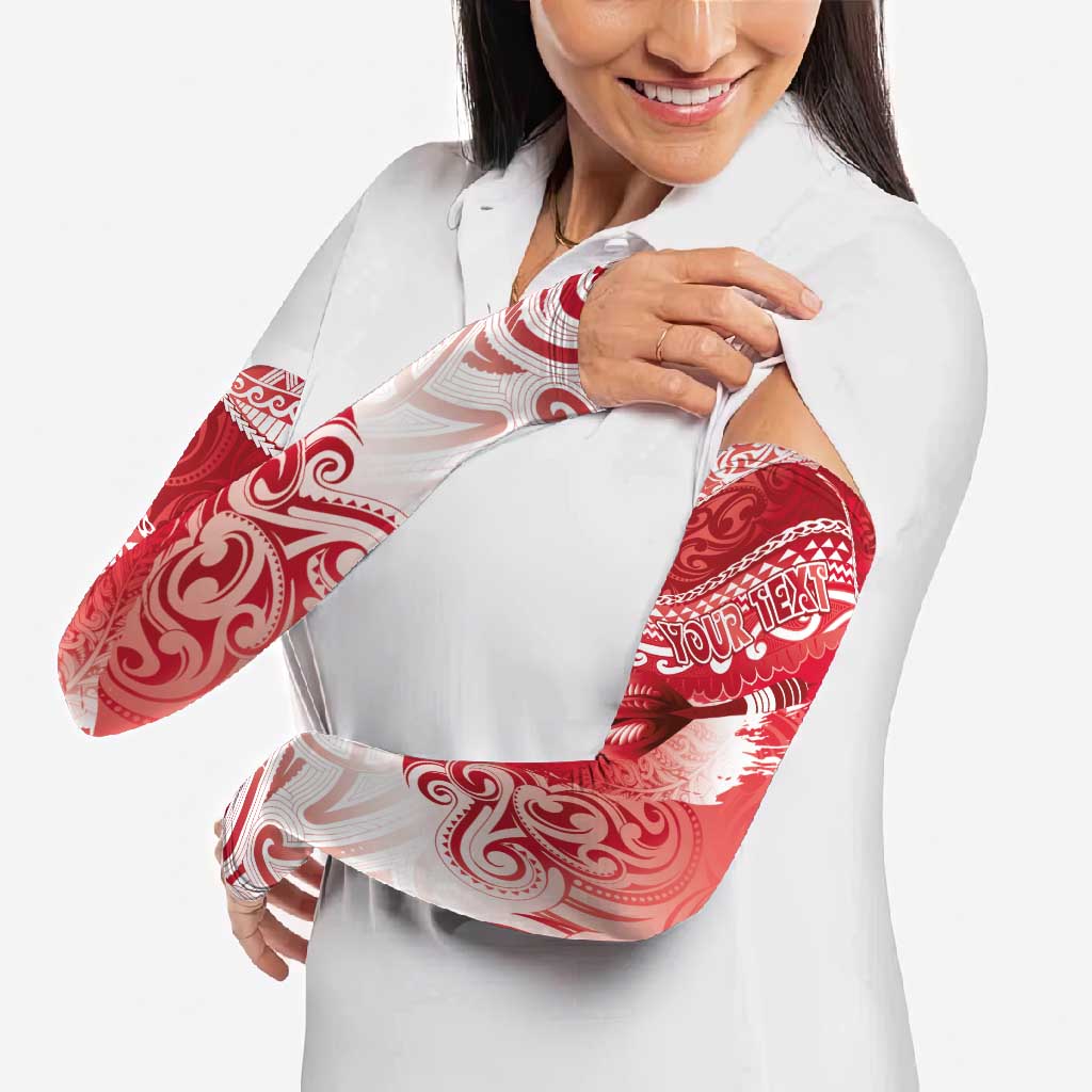 Personalised New Zealand Aotearoa Darts Masters Arm Sleeves Maori Art Tattoo with Tribal Dart Symbol Red LT03 - Polynesian Pride