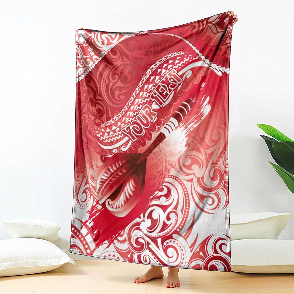 Personalised New Zealand Aotearoa Darts Masters Blanket Maori Art Tattoo with Tribal Dart Symbol Red - Polynesian Pride