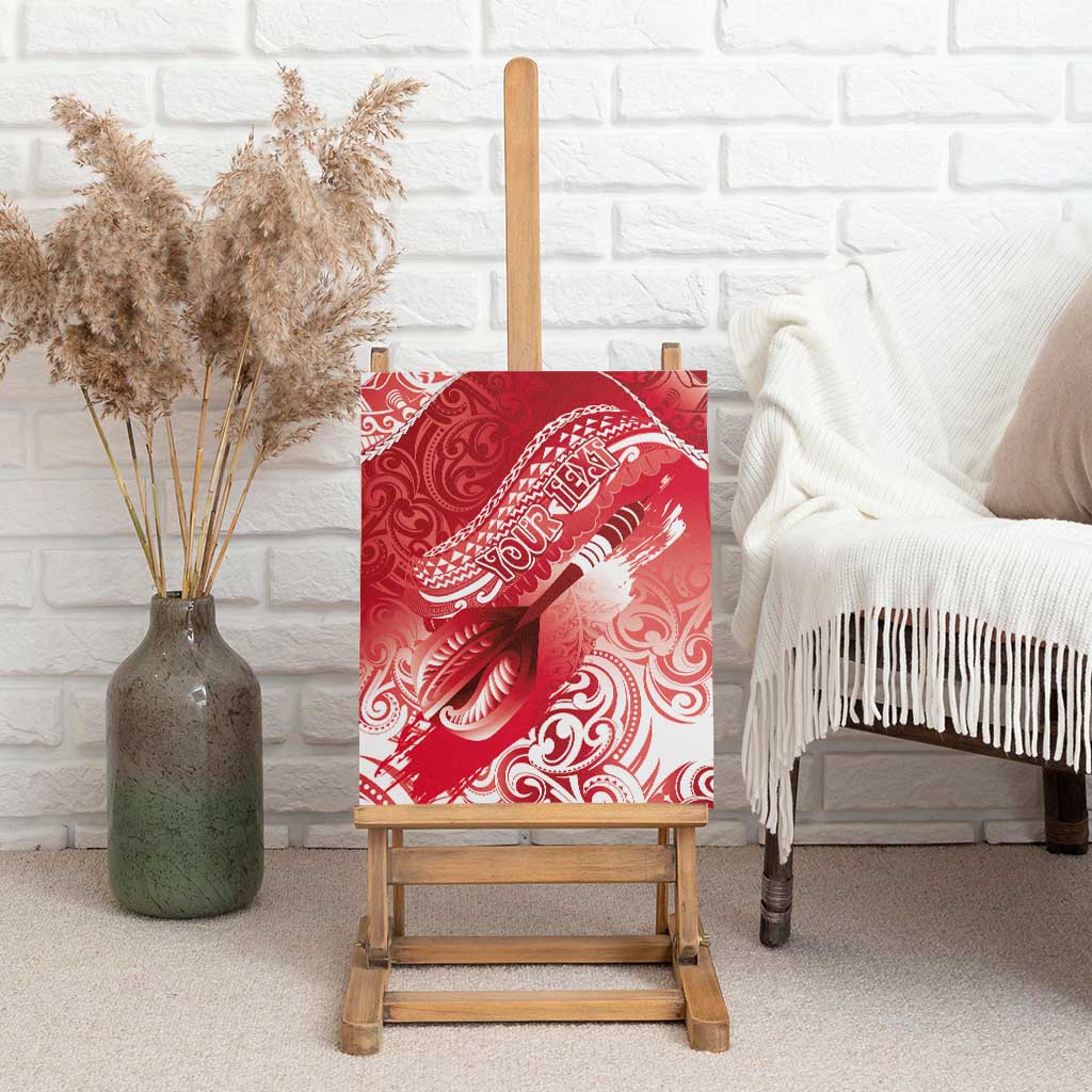 Personalised New Zealand Aotearoa Darts Masters Canvas Wall Art Maori Art Tattoo with Tribal Dart Symbol Red - Polynesian Pride
