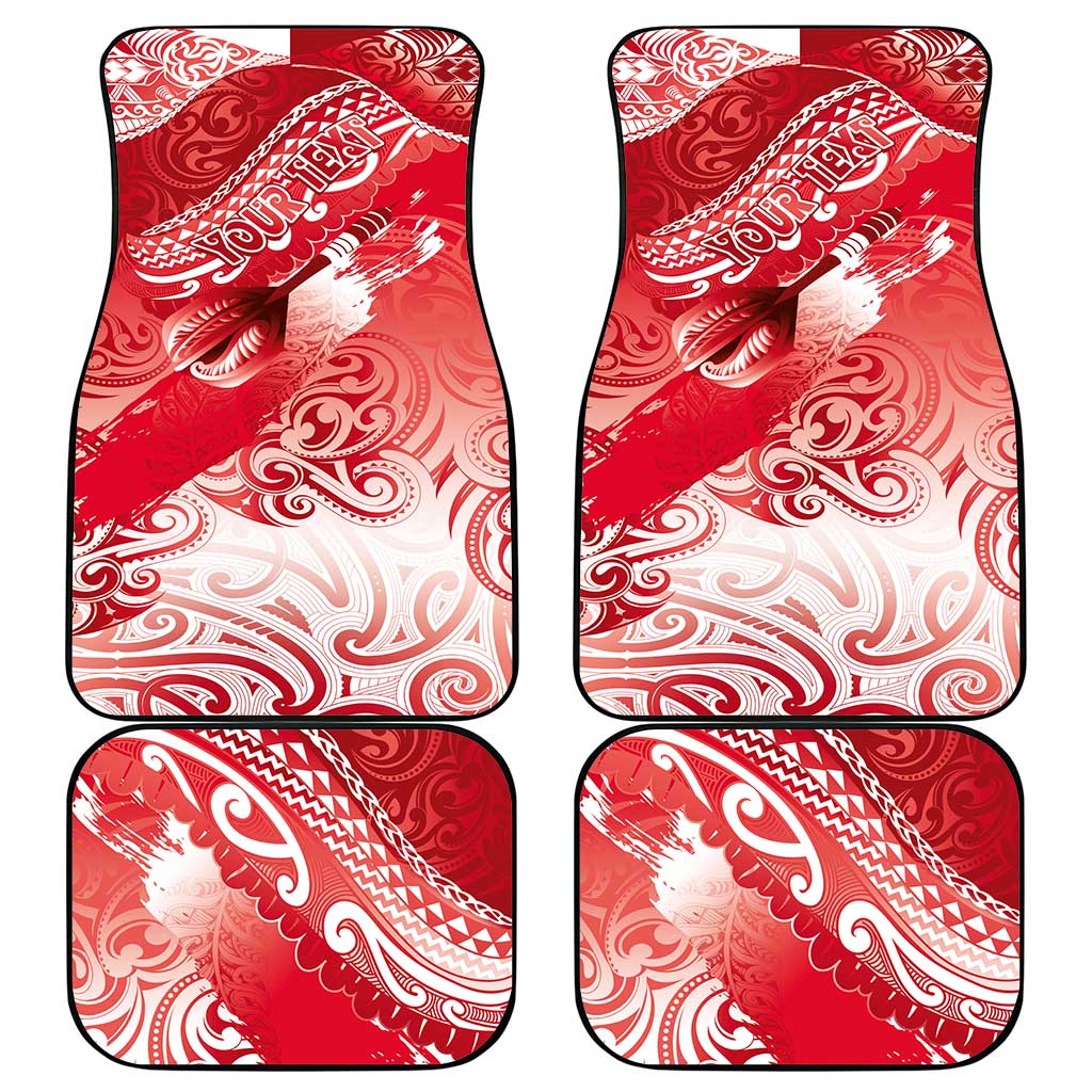 Personalised New Zealand Aotearoa Darts Masters Car Mats Maori Art Tattoo with Tribal Dart Symbol Red LT03 - Polynesian Pride