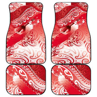 Personalised New Zealand Aotearoa Darts Masters Car Mats Maori Art Tattoo with Tribal Dart Symbol Red LT03 - Polynesian Pride