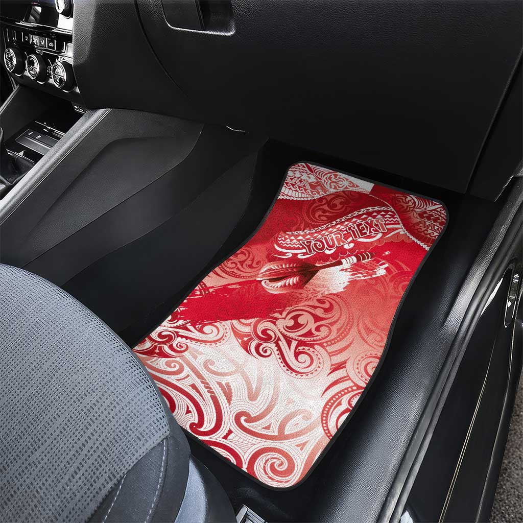 Personalised New Zealand Aotearoa Darts Masters Car Mats Maori Art Tattoo with Tribal Dart Symbol Red LT03 - Polynesian Pride