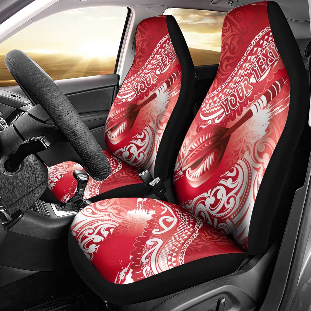 Personalised New Zealand Aotearoa Darts Masters Car Seat Cover Maori Art Tattoo with Tribal Dart Symbol Red LT03 - Polynesian Pride