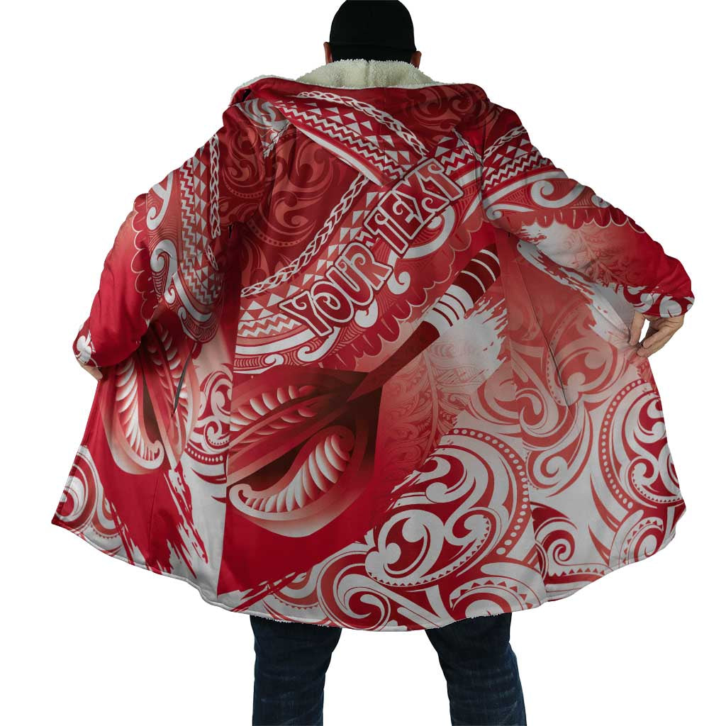 Personalised New Zealand Aotearoa Darts Masters Cloak Maori Art Tattoo with Tribal Dart Symbol Red - Polynesian Pride