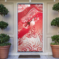 Personalised New Zealand Aotearoa Darts Masters Door Cover Maori Art Tattoo with Tribal Dart Symbol Red LT03 Red - Polynesian Pride