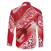 Personalised New Zealand Aotearoa Darts Masters Family Matching Long Sleeve Bodycon Dress and Hawaiian Shirt Maori Art Tattoo with Tribal Dart Symbol Red LT03 - Polynesian Pride