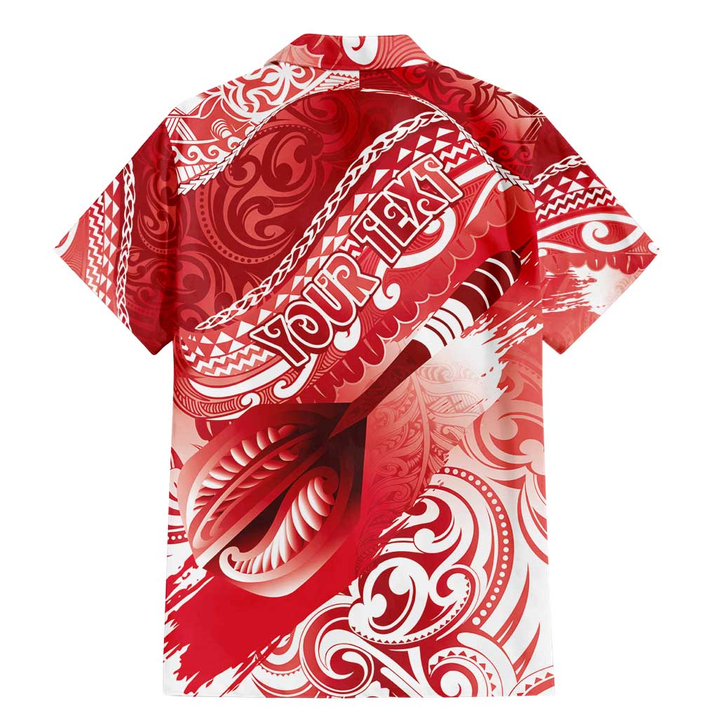 Personalised New Zealand Aotearoa Darts Masters Family Matching Mermaid Dress and Hawaiian Shirt Maori Art Tattoo with Tribal Dart Symbol Red LT03 - Polynesian Pride