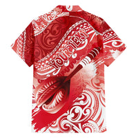 Personalised New Zealand Aotearoa Darts Masters Family Matching Puletasi and Hawaiian Shirt Maori Art Tattoo with Tribal Dart Symbol Red LT03 - Polynesian Pride