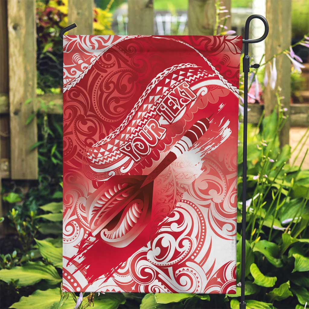 Personalised New Zealand Aotearoa Darts Masters Garden Flag Maori Art Tattoo with Tribal Dart Symbol Red LT03 Garden Flag Red - Polynesian Pride