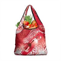 Personalised New Zealand Aotearoa Darts Masters Grocery Bag Maori Art Tattoo with Tribal Dart Symbol Red LT03 1-pack One Size Red - Polynesian Pride