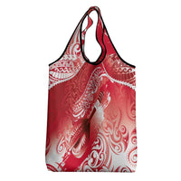 Personalised New Zealand Aotearoa Darts Masters Grocery Bag Maori Art Tattoo with Tribal Dart Symbol Red LT03 - Polynesian Pride