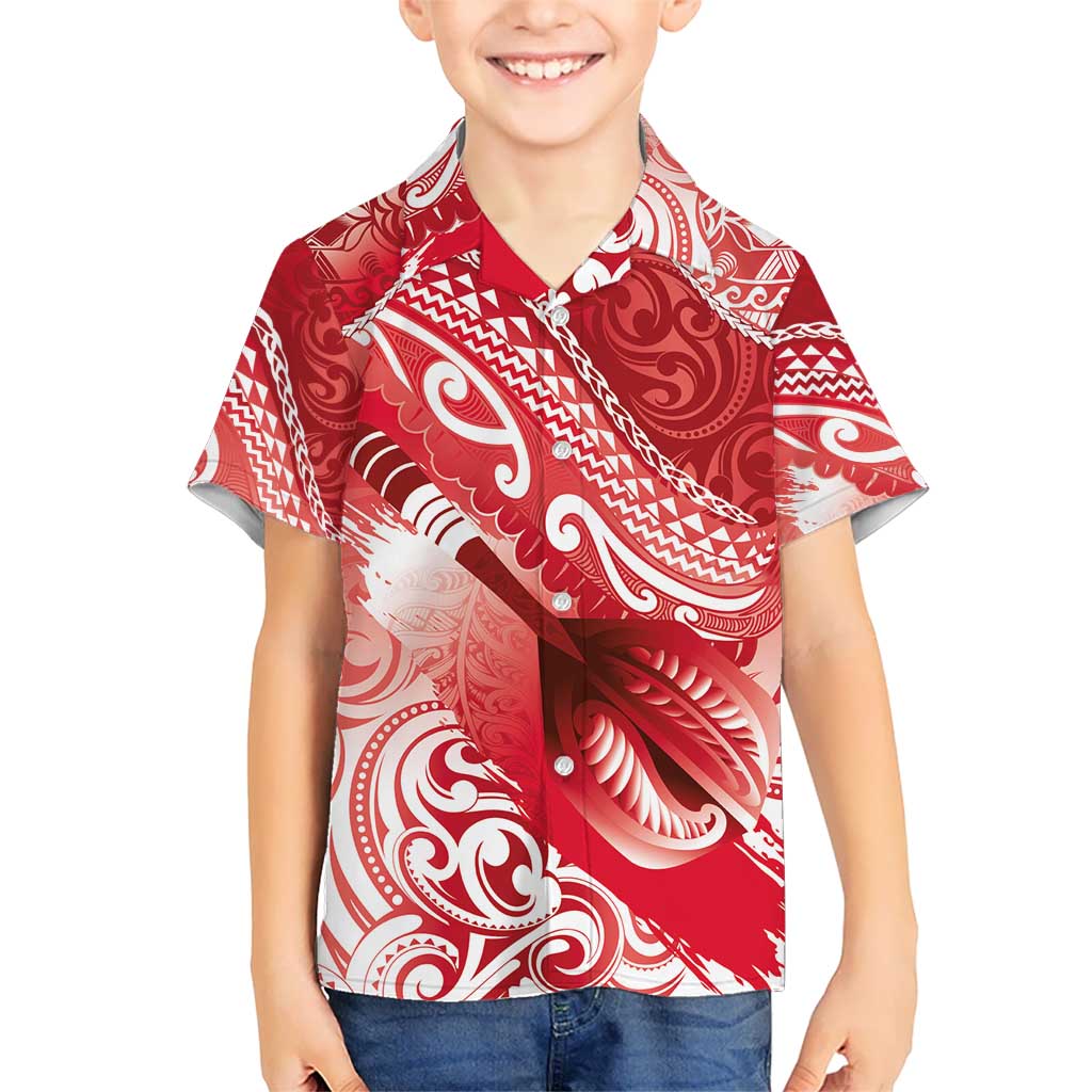 Personalised New Zealand Aotearoa Darts Masters Hawaiian Shirt Maori Art Tattoo with Tribal Dart Symbol Red LT03 - Polynesian Pride