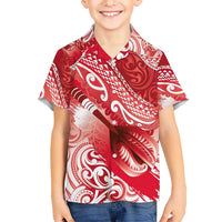 Personalised New Zealand Aotearoa Darts Masters Hawaiian Shirt Maori Art Tattoo with Tribal Dart Symbol Red LT03 - Polynesian Pride