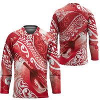 Personalised New Zealand Aotearoa Darts Masters Hockey Jersey Maori Art Tattoo with Tribal Dart Symbol Red LT03 - Polynesian Pride