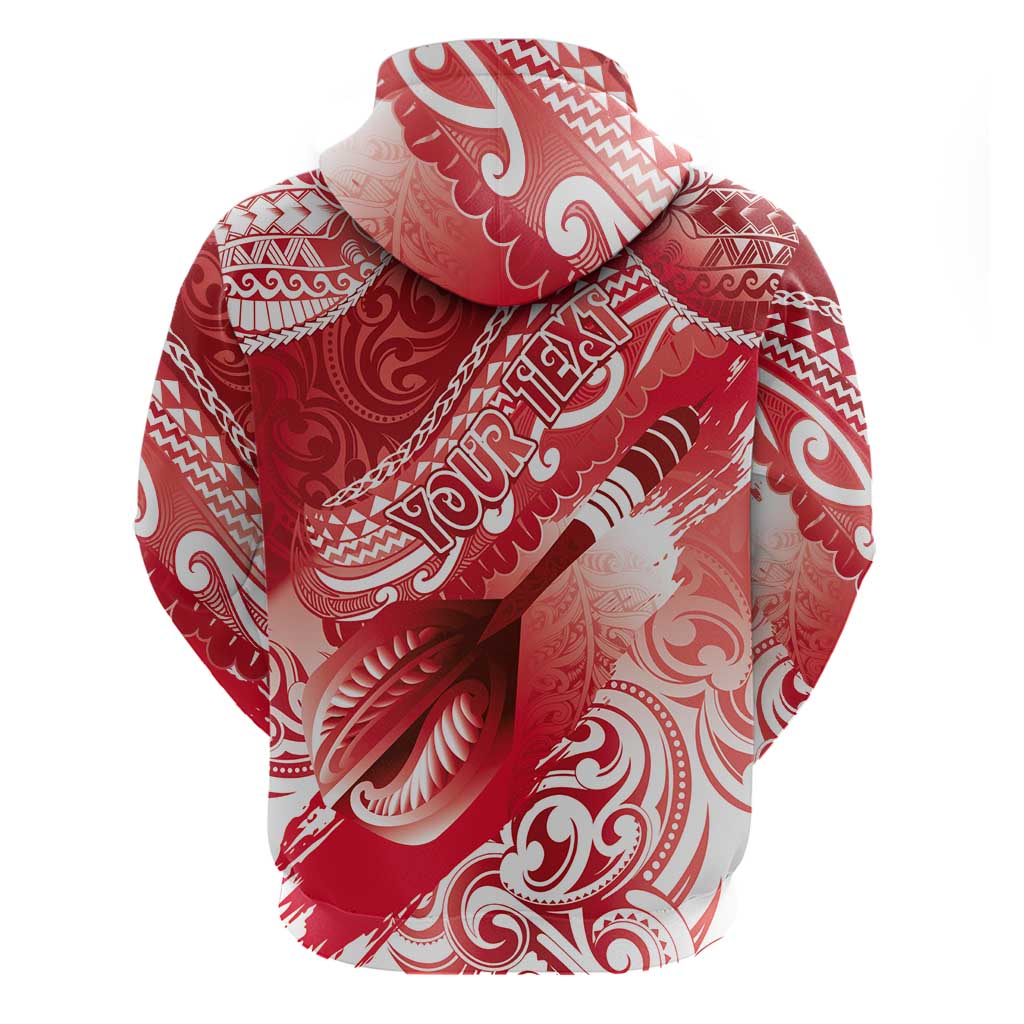 Personalised New Zealand Aotearoa Darts Masters Hoodie Maori Art Tattoo with Tribal Dart Symbol Red LT03 - Polynesian Pride