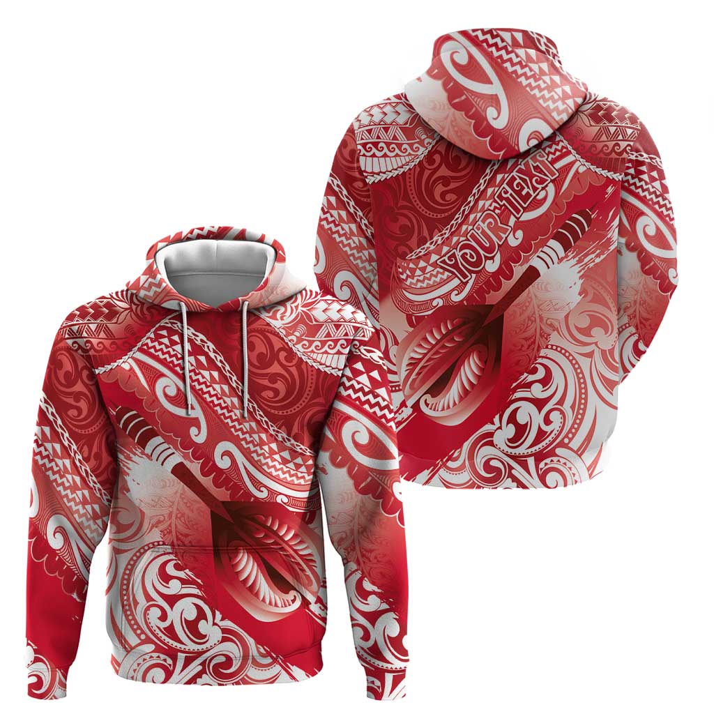 Personalised New Zealand Aotearoa Darts Masters Hoodie Maori Art Tattoo with Tribal Dart Symbol Red LT03 - Polynesian Pride