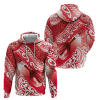 Personalised New Zealand Aotearoa Darts Masters Hoodie Maori Art Tattoo with Tribal Dart Symbol Red LT03 - Polynesian Pride
