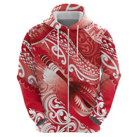 Personalised New Zealand Aotearoa Darts Masters Hoodie Maori Art Tattoo with Tribal Dart Symbol Red LT03 - Polynesian Pride