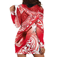 Personalised New Zealand Aotearoa Darts Masters Hoodie Dress Maori Art Tattoo with Tribal Dart Symbol Red LT03 - Polynesian Pride
