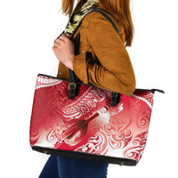 Personalised New Zealand Aotearoa Darts Masters Leather Tote Bag Maori Art Tattoo with Tribal Dart Symbol Red LT03 Red - Polynesian Pride