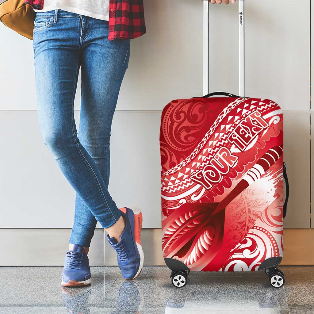 Personalised New Zealand Aotearoa Darts Masters Luggage Cover Maori Art Tattoo with Tribal Dart Symbol Red LT03 - Polynesian Pride