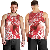 Personalised New Zealand Aotearoa Darts Masters Men Tank Top Maori Art Tattoo with Tribal Dart Symbol Red LT03 - Polynesian Pride