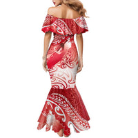 Personalised New Zealand Aotearoa Darts Masters Mermaid Dress Maori Art Tattoo with Tribal Dart Symbol Red LT03 - Polynesian Pride