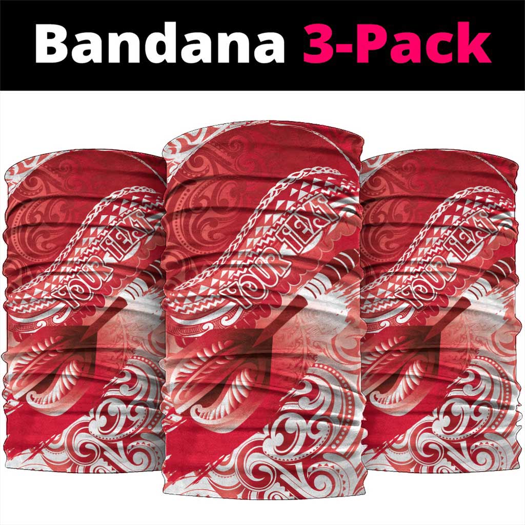 Personalised New Zealand Aotearoa Darts Masters Neck Gaiter Maori Art Tattoo with Tribal Dart Symbol Red LT03 package One Size: 25*50cm Red - Polynesian Pride