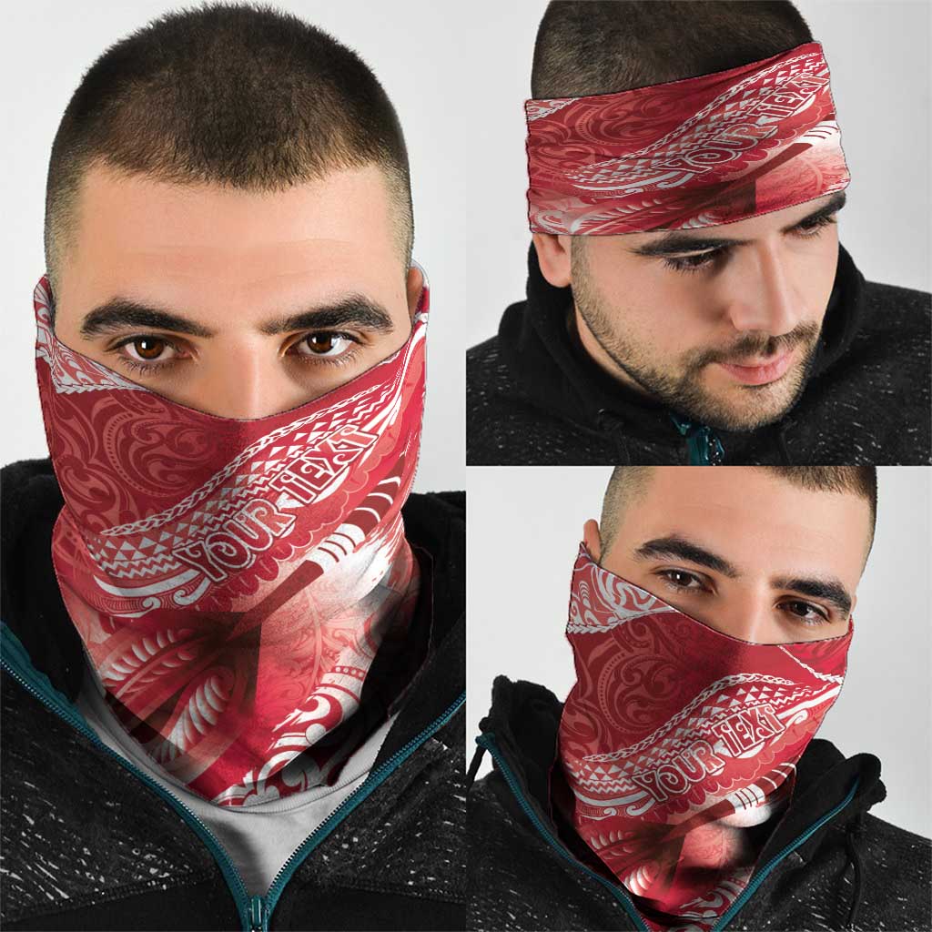 Personalised New Zealand Aotearoa Darts Masters Neck Gaiter Maori Art Tattoo with Tribal Dart Symbol Red LT03 - Polynesian Pride