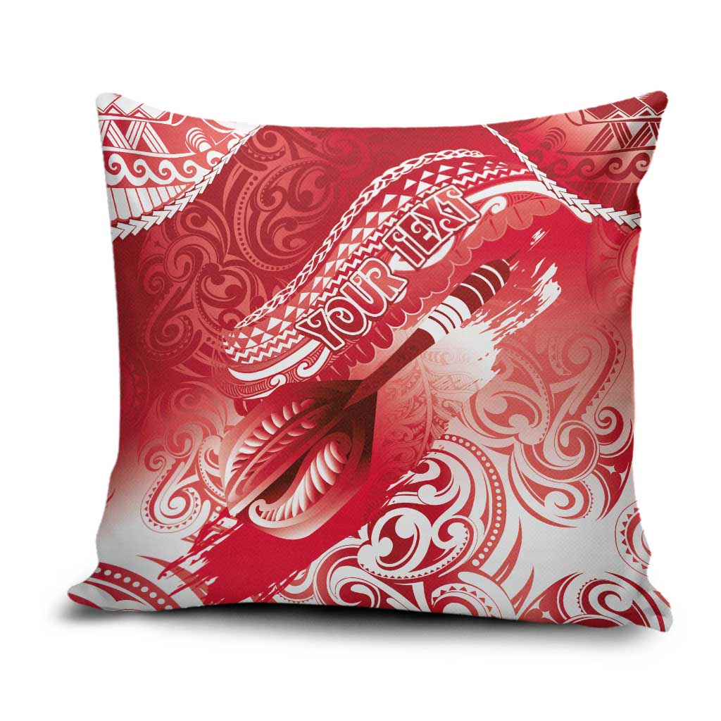 Personalised New Zealand Aotearoa Darts Masters Pillow Cover Maori Art Tattoo with Tribal Dart Symbol Red LT03 Red - Polynesian Pride