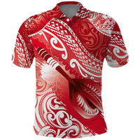 Personalised New Zealand Aotearoa Darts Masters Polo Shirt Maori Art Tattoo with Tribal Dart Symbol Red LT03 Red - Polynesian Pride