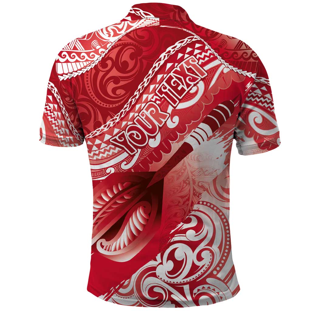 Personalised New Zealand Aotearoa Darts Masters Polo Shirt Maori Art Tattoo with Tribal Dart Symbol Red LT03 - Polynesian Pride